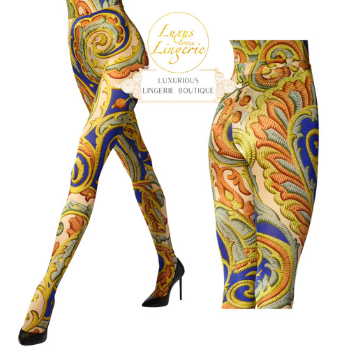Paisley baroque tights - paisley,